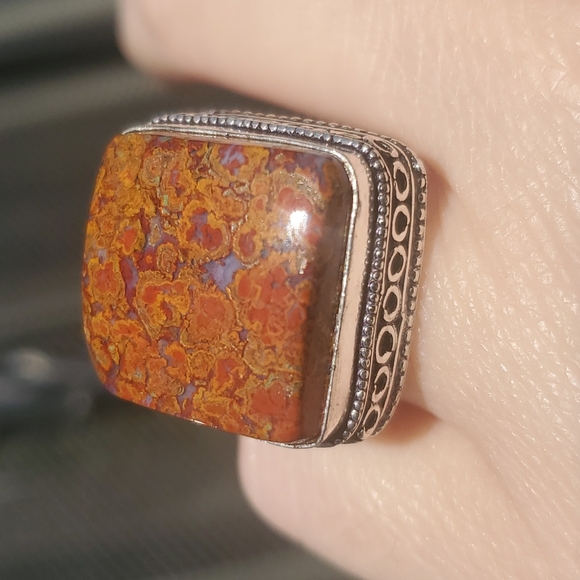 New Seam Agate 925 Silver Ring. - Picture 5 of 16